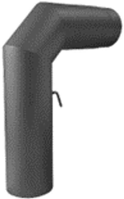 Hovedbilde Peisrør 90 grader m/spjeld og luke 150Ø sort - matt 60x45 ...